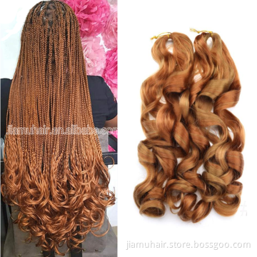 ocean wave braiding hair 20 inch wavy synthetic crochet hair french curly braids extensions blonde crochet hair french curl
